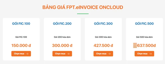Phần mềm hóa đơn điện tử fpt einvoice oncloud