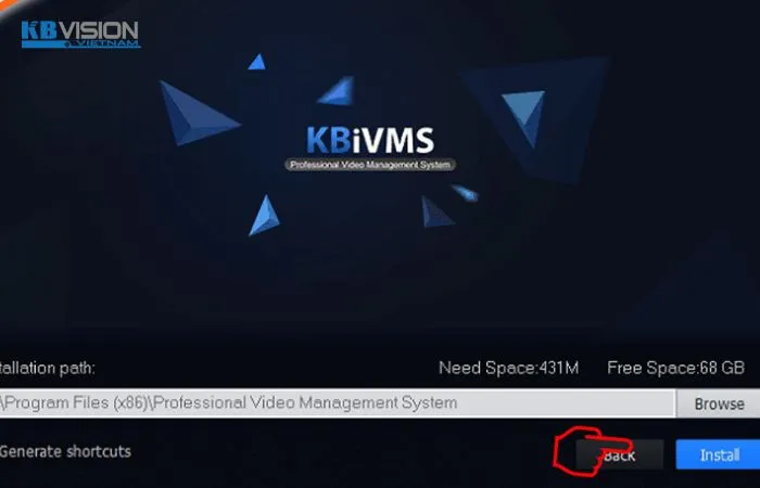 Khởi động phần mềm KBiVMS để thiết lập thông số kỹ thuật hệ thống