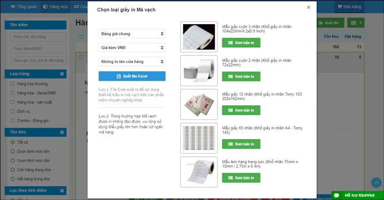 Phần mềm in mã vạch miễn phí, tạo mã vạch quản lý kho