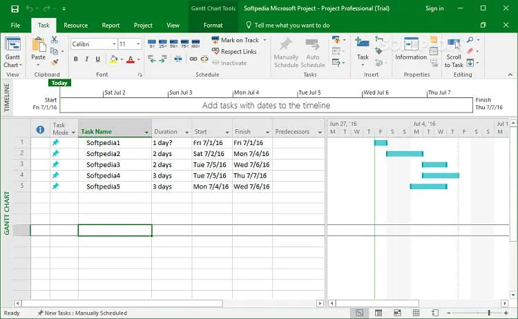 Giao diện Microsoft Project 2010