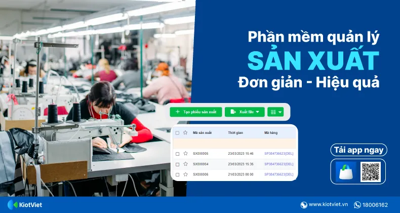 Giao diện tổng quan phần mềm quản lý sản xuất miễn phí trên máy tính