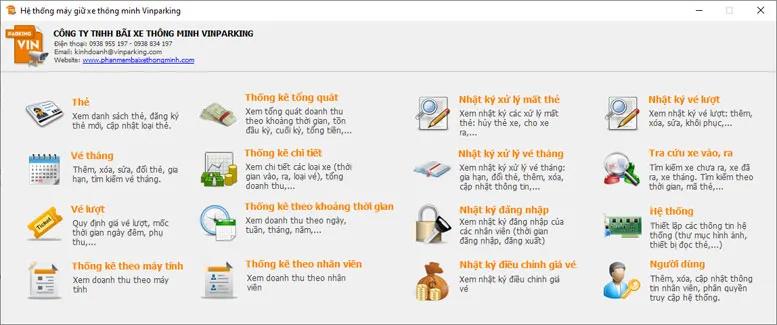 Các nghiệp vụ quản lý của phần mềm quản lý bãi xe