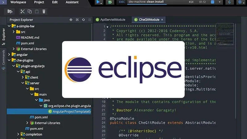 Eclipse IDE với perspective Web Development