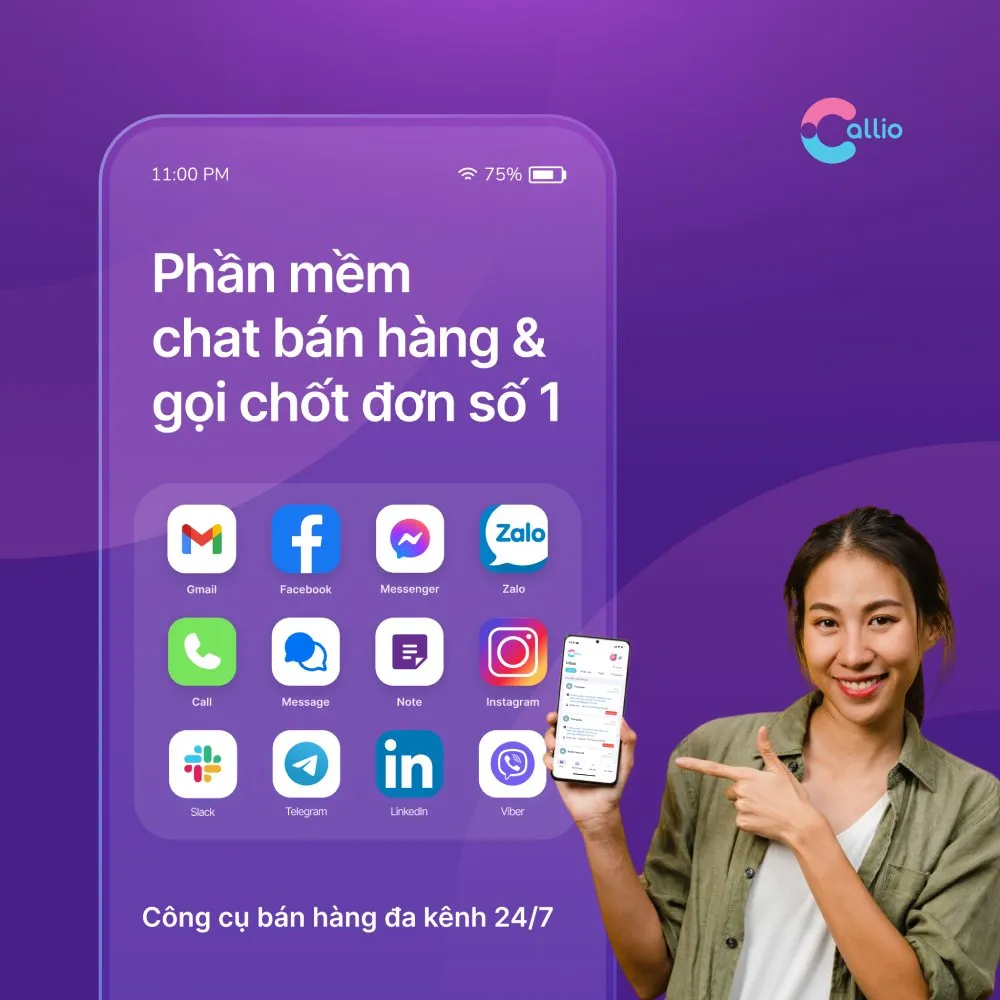 Phần mềm trả lời tin nhắn fanpage, gọi chốt đơn số 1 Callio