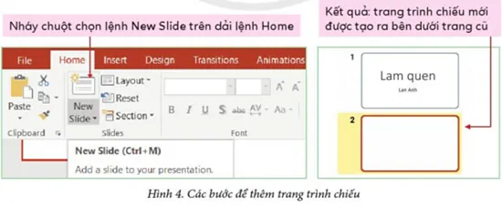Thêm slide mới vào bài trình chiếu
