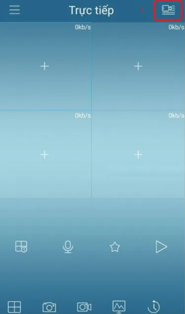 Thao tác mở danh sách camera để xem trực tuyến