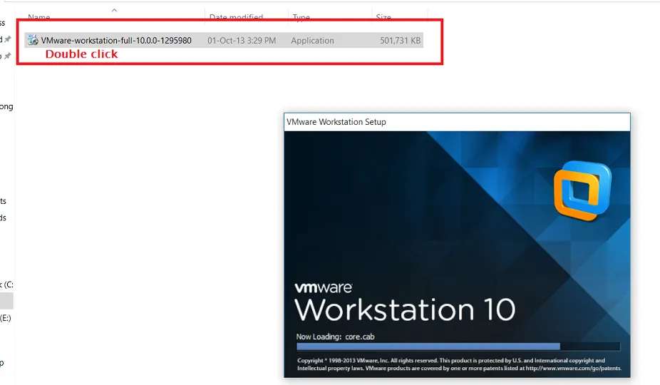 Quá trình khởi động tệp tin thực thi của phần mềm cài win ảo trên hệ thống