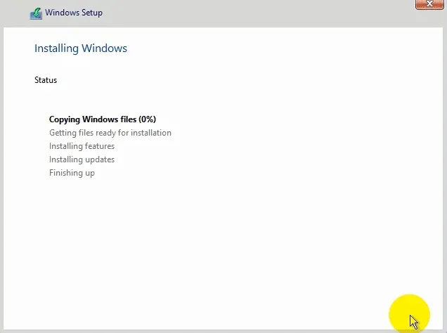 Quá trình sao chép và cài đặt các tệp tin Windows