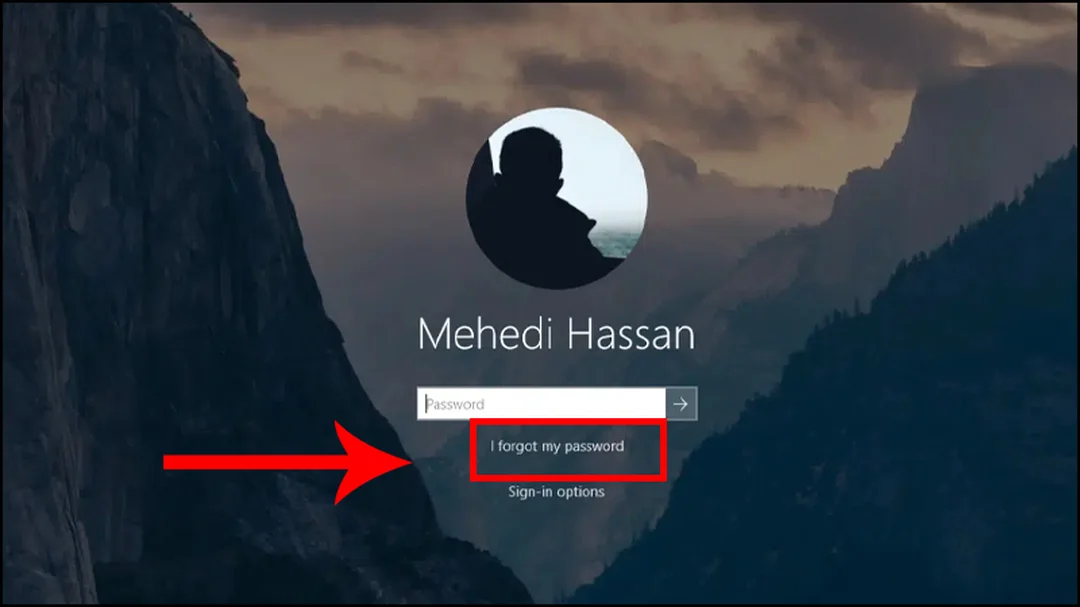 Chọn I forgot my password để khôi phục tài khoản Microsoft quên mật khẩu laptop win 10 chọn I forgot my password