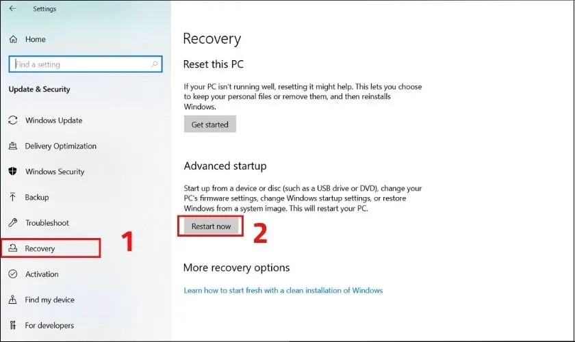 Refresh hoặc Reset lại máy tính