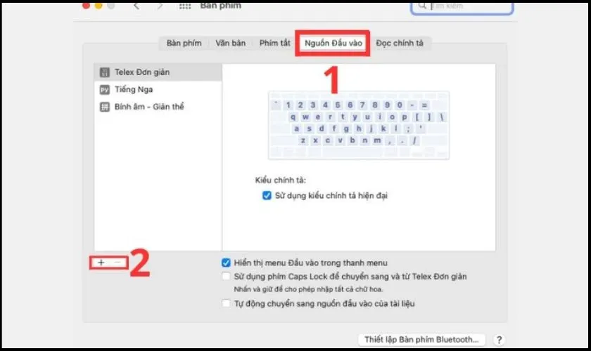 Quản lý Input Sources trên Mac