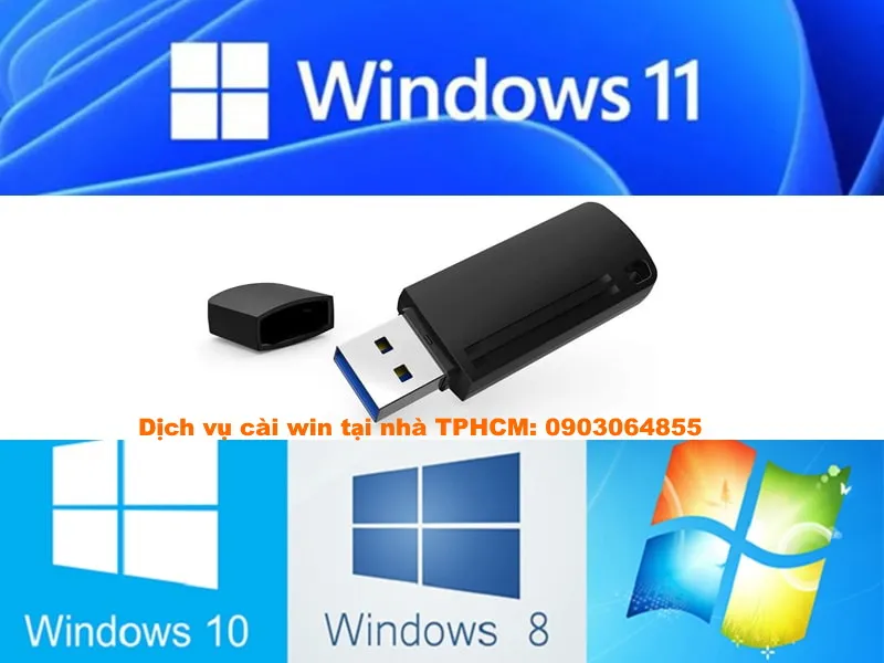 Sản phẩm USB dùng để cài đặt các phiên bản Windows 7 10 và 11 tại TPHCM