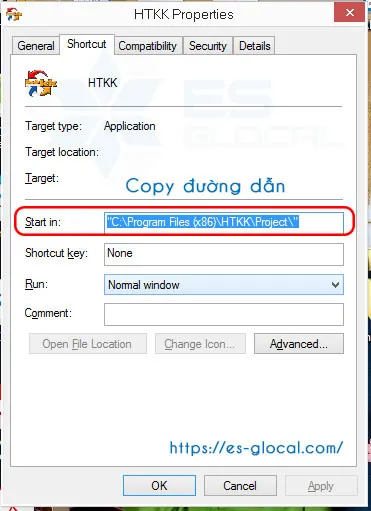 Sao chép đường dẫn cài đặt phần mềm để truy cập nhanh vào thư mục hệ thống