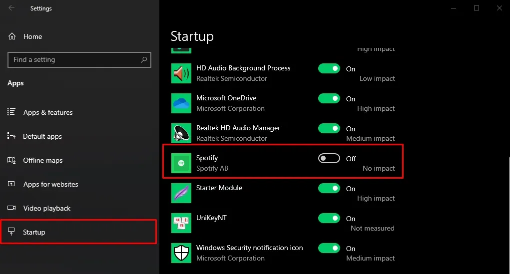 tắt ứng dụng khởi động cùng
