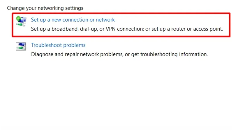 Thiết lập kết nối mới