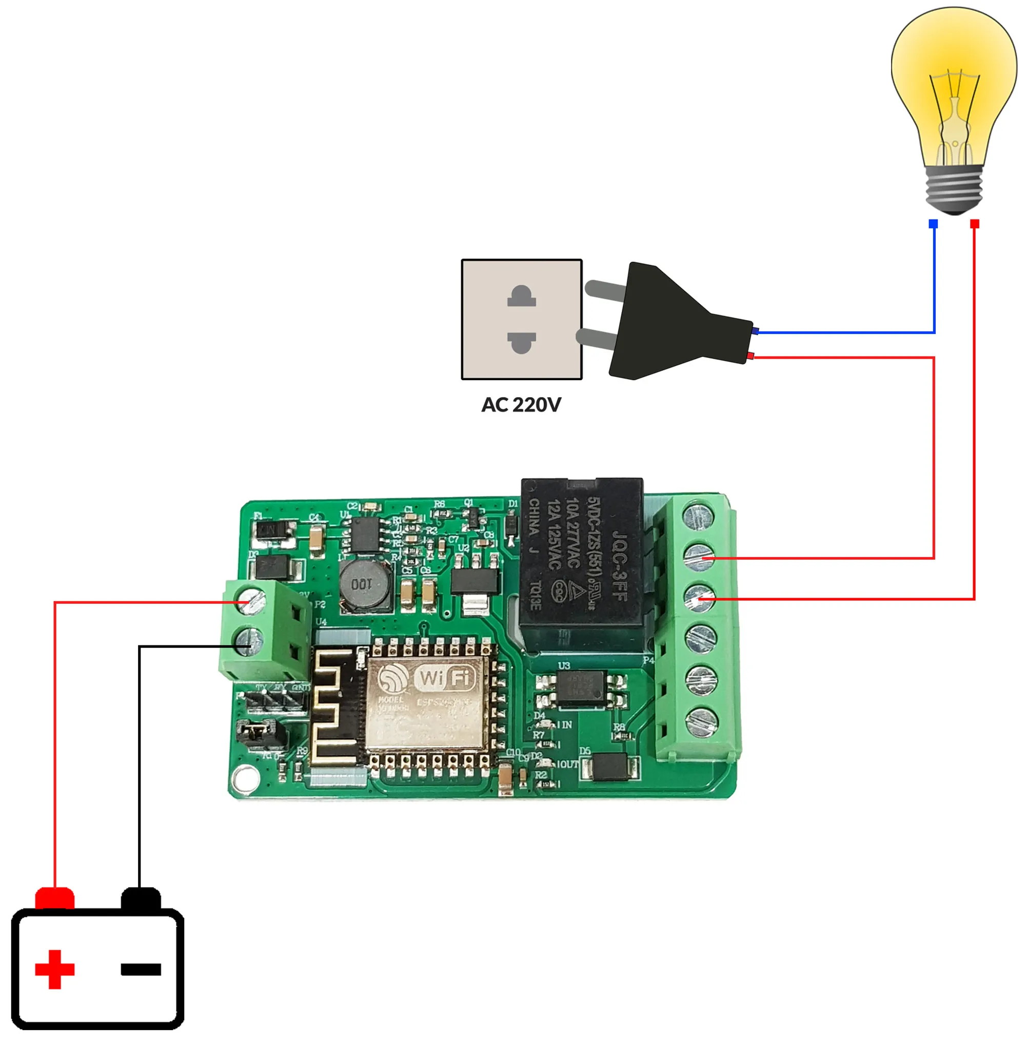 Hướng dẫn kết nối mạch điều khiển wifi relay ESP8266 V12 với bộ nạp USB-to-TTL