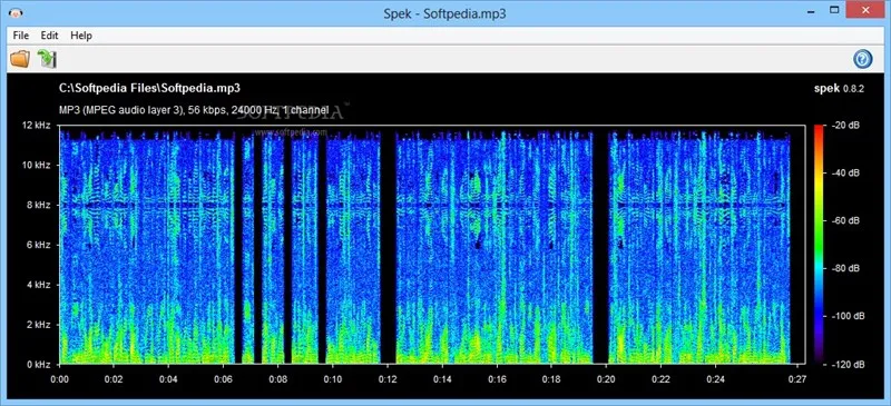 Giao diện phân tích phổ âm thanh của Spek