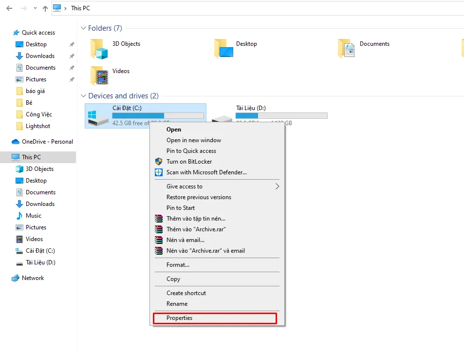 Sử dụng Disk Cleanup để bắt đầu quá trình dọn dẹp hệ thống