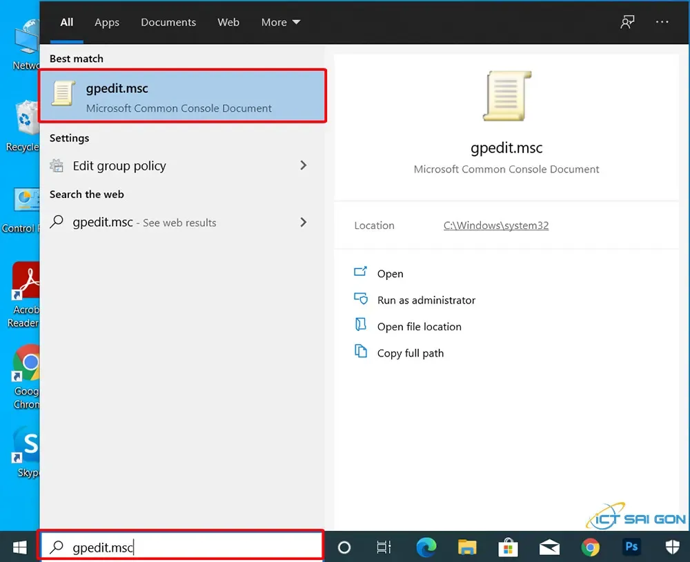 Sử dụng lệnh gpedit trong cách tắt virus & threat protection win 10