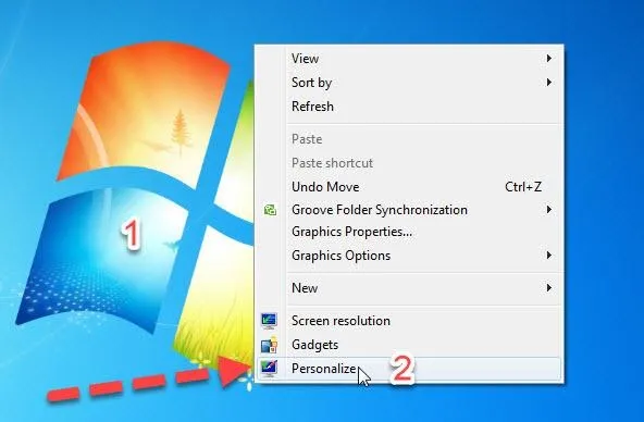 Sử dụng tính năng Personalize để thay đổi giao diện máy tính