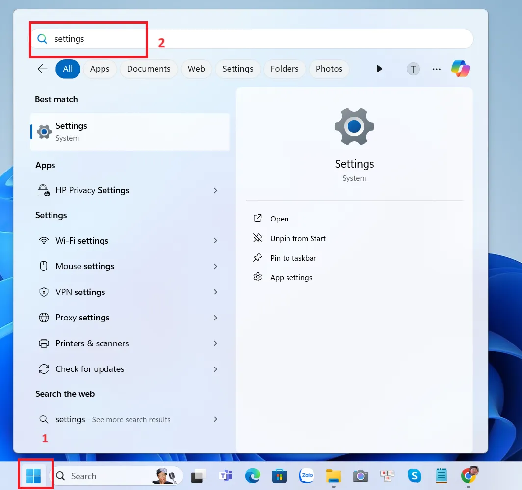 Sử dụng ứng dụng Settings để xem thông tin hệ điều hành Windows hiện tại