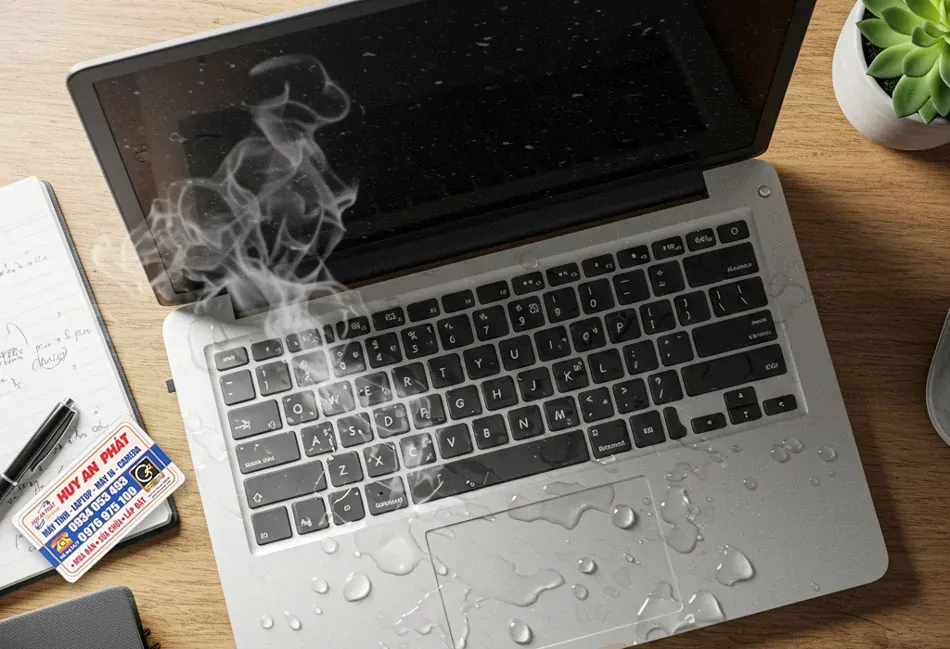 Xử lý laptop bị vô nước, sấy khô linh kiện chuyên nghiệp