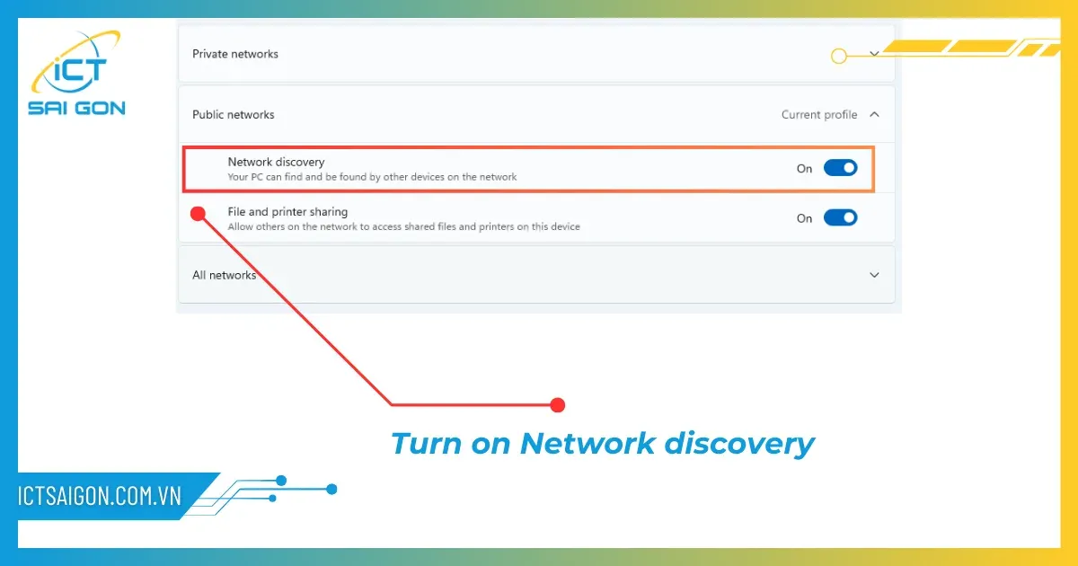 Sử dụng tính năng Make this PC discoverable trong mạng nội bộ