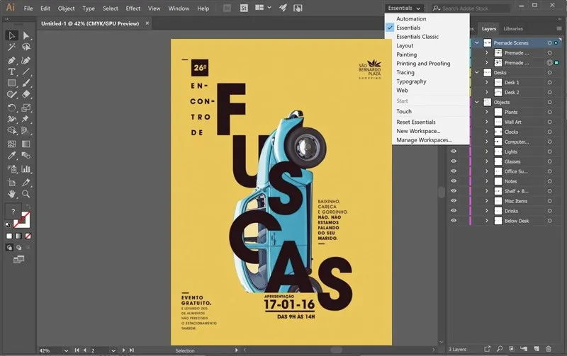 Sử dụng Adobe InDesign để dàn trang poster có độ chi tiết cao
