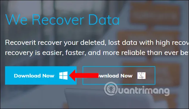 Tải phần mềm Recoverit hỗ trợ cách lấy lại dữ liệu trên máy tính