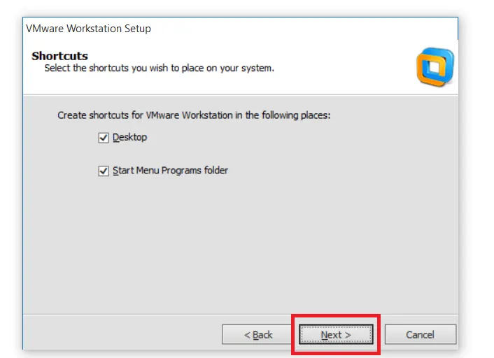 Tạo các biểu tượng lối tắt giúp truy cập phần mềm cài win ảo nhanh chóng hơn