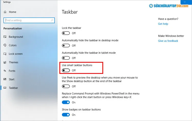 Tắt chế độ nút nhỏ để áp dụng cách tìm kiếm trên win 10 thuận tiện và nhanh chóng