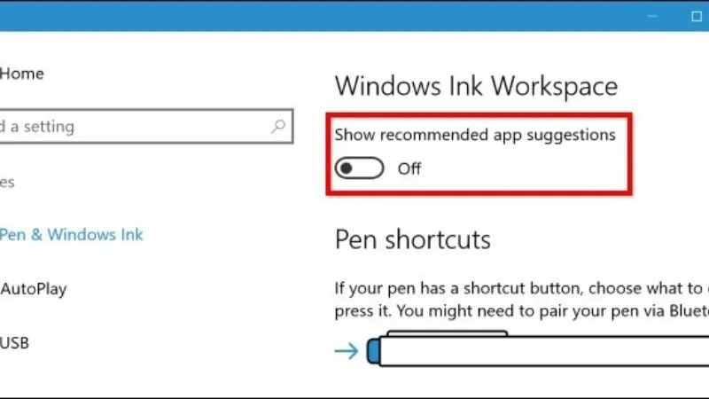 Tắt quảng cáo trong Windows Ink