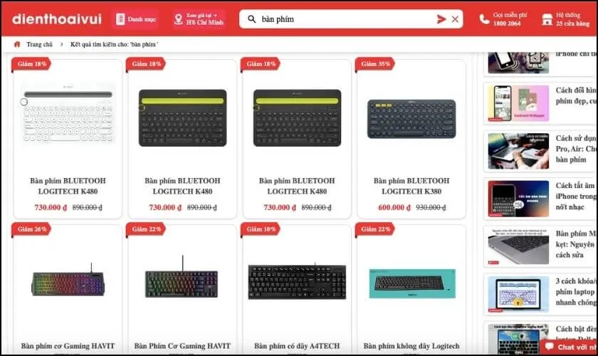 Äáº¿n Äiá»‡n Thoáº¡i Vui Ä‘á»ƒ mua bàn phím