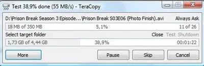 Kiểm tra lỗi file với TeraCopy