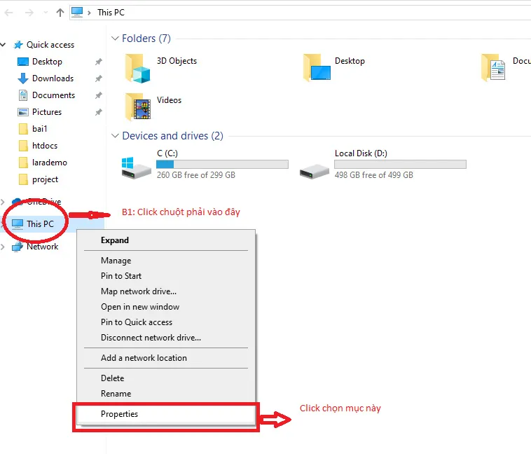 Thao tác chuột phải vào This PC là cách truyền thống để xem thông tin hệ điều hành