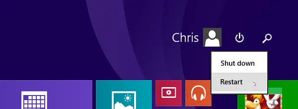 Thao tác khởi động lại hệ thống để sửa lỗi âm thanh