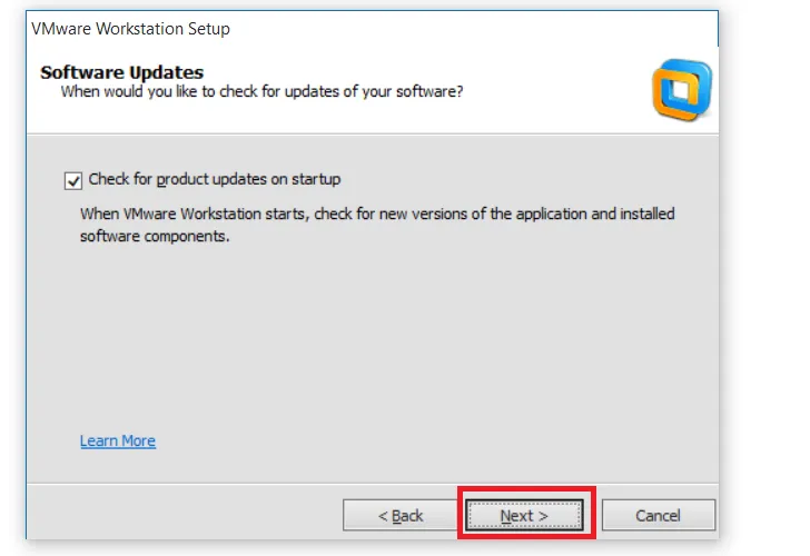 Thiết lập các tùy chọn kiểm tra phiên bản mới của phần mềm cài win ảo tự động