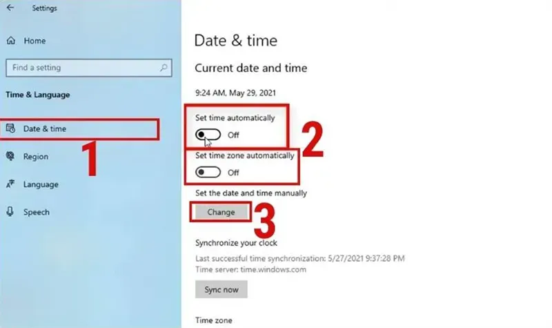 Thiết lập đồng bộ thời gian tự động trên win 11