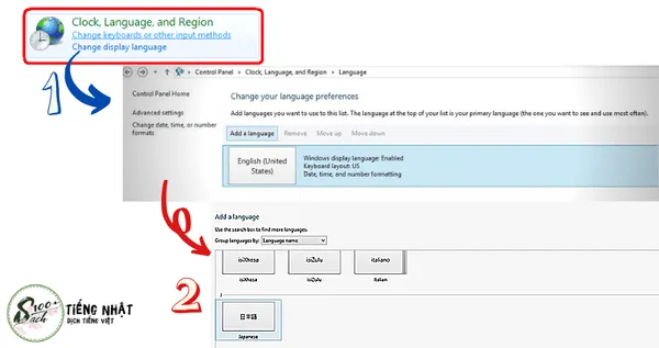Thêm ngôn ngữ tiếng Nhật trên Windows 8