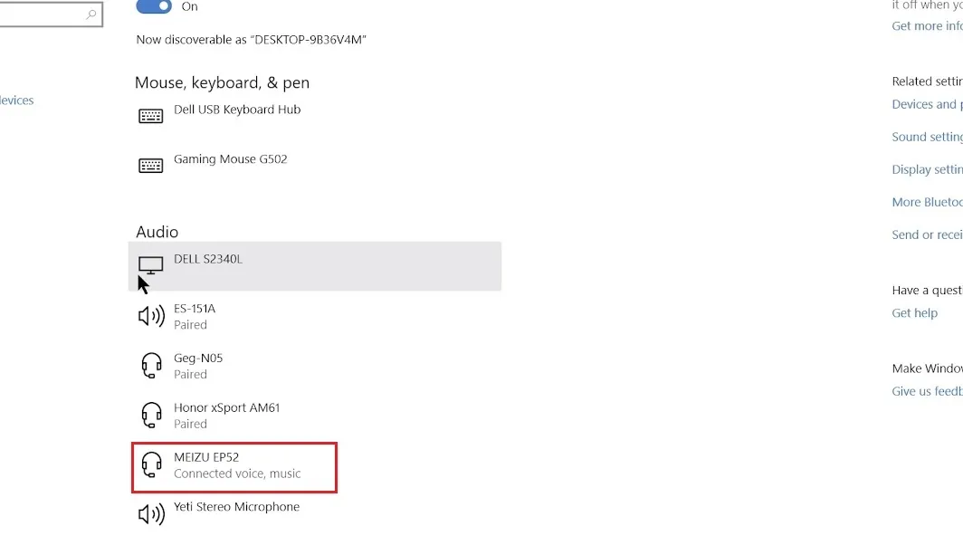 Thông báo kết nối thành công thiết bị âm thanh không dây trên Windows 10