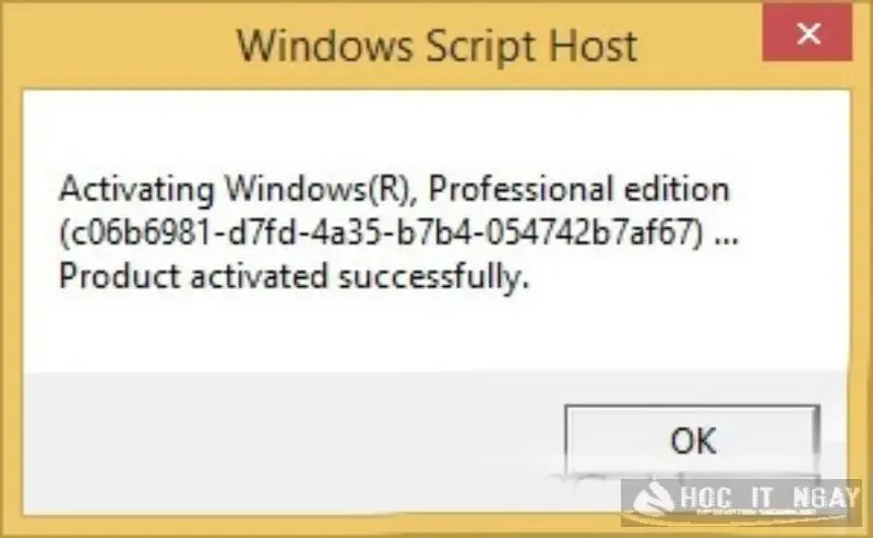 Thông báo kích hoạt Win 8/8.1 hoàn tất 100%