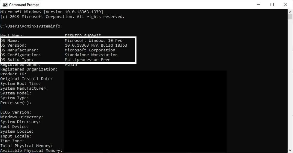 Thông tin chi tiết hệ điều hành