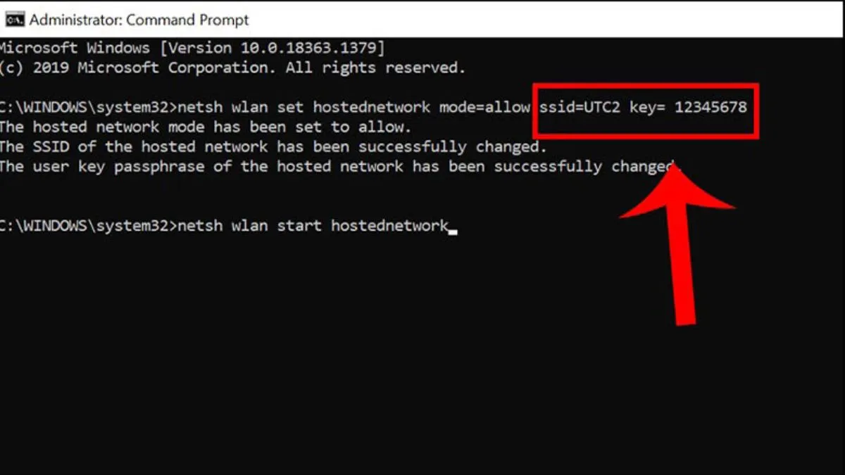 Thực hiện nhập các dòng lệnh kỹ thuật để kích hoạt card mạng ảo