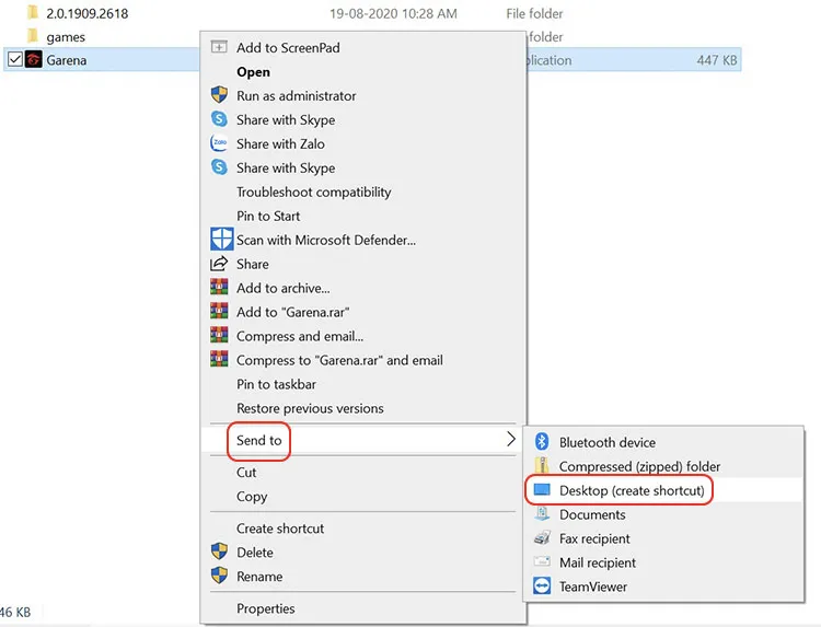 Thực hiện thao tác Send to để lấy my computer ra desktop win 10 cho các thư mục khác
