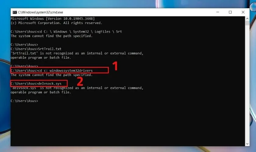 Tiến hành xóa các file gặp lỗi Preparing Automatic Repair