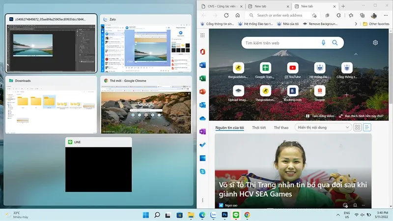 Hướng dẫn chia màn hình làm việc đa nhiệm