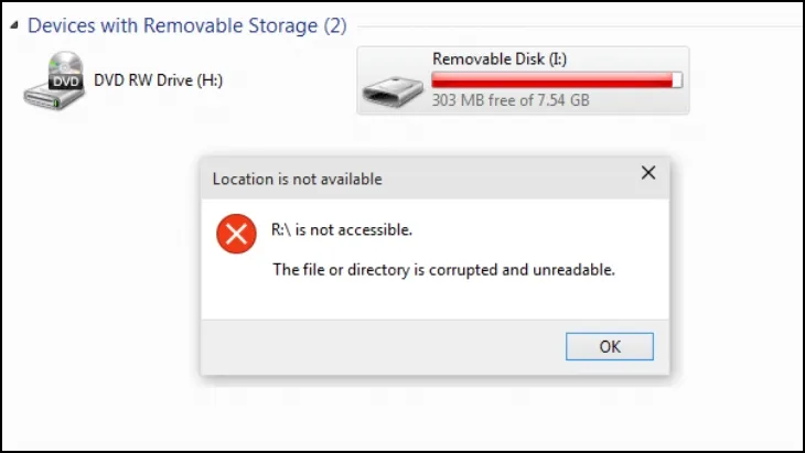 Máy tính bị lỗi ổ cứng