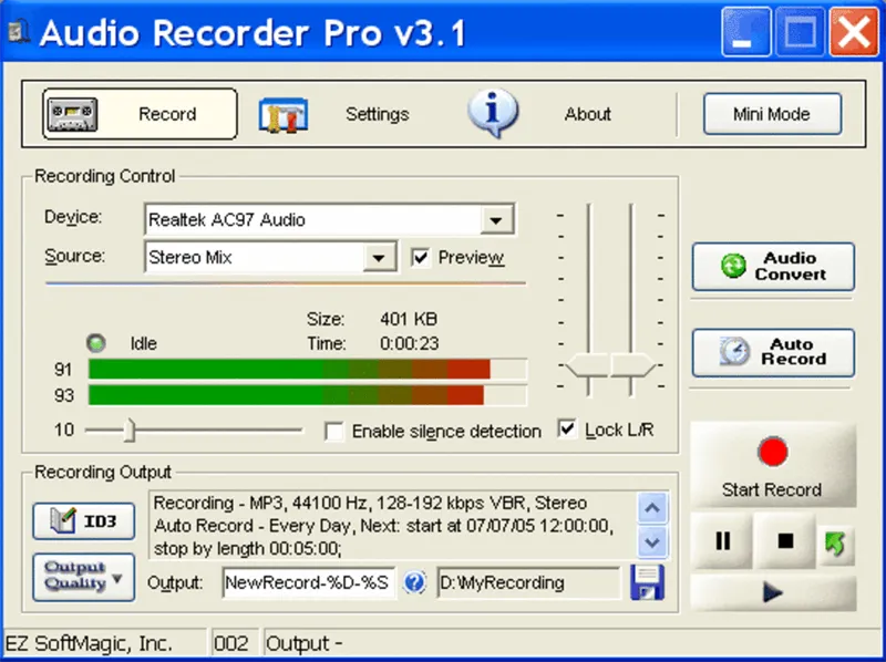 Thiết lập thông số thu âm chuyên nghiệp trên Audio Recorder Pro