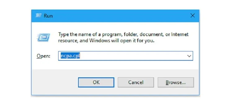 Truy cập danh sách các kết nối mạng qua lệnh ncpa.cpl
