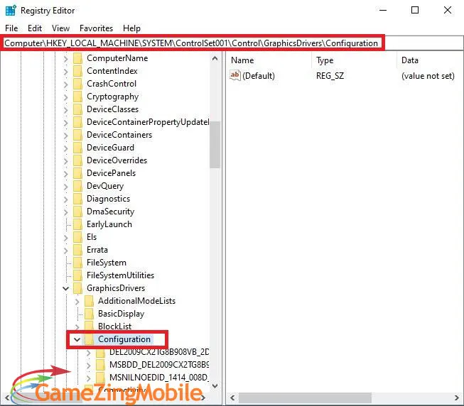 Truy cập đường dẫn trong Registry để tìm tệp tin cấu hình full màn hình aoe win 7